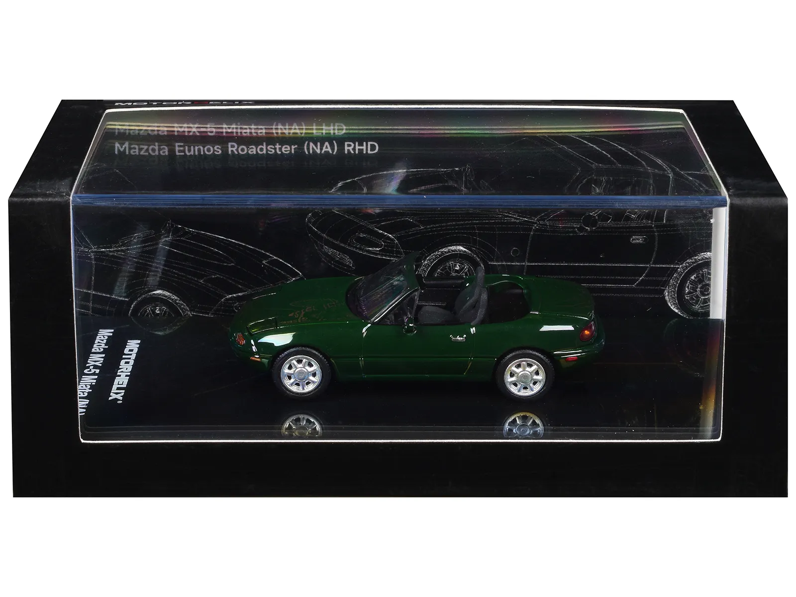 Motorhelix M60205L — Mazda MX-5 Miata (NA) Convertible British Racing Green 1/64 Diecast Model Car by MotorHelix