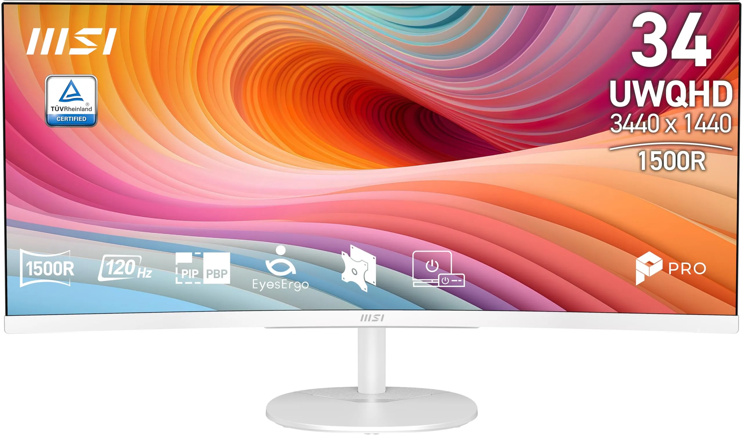 MSI PROMP341CQWE12 — MSI MN PRO MP341CQW E12 34 Curved VA 3440x1440 1ms 120Hz Retail