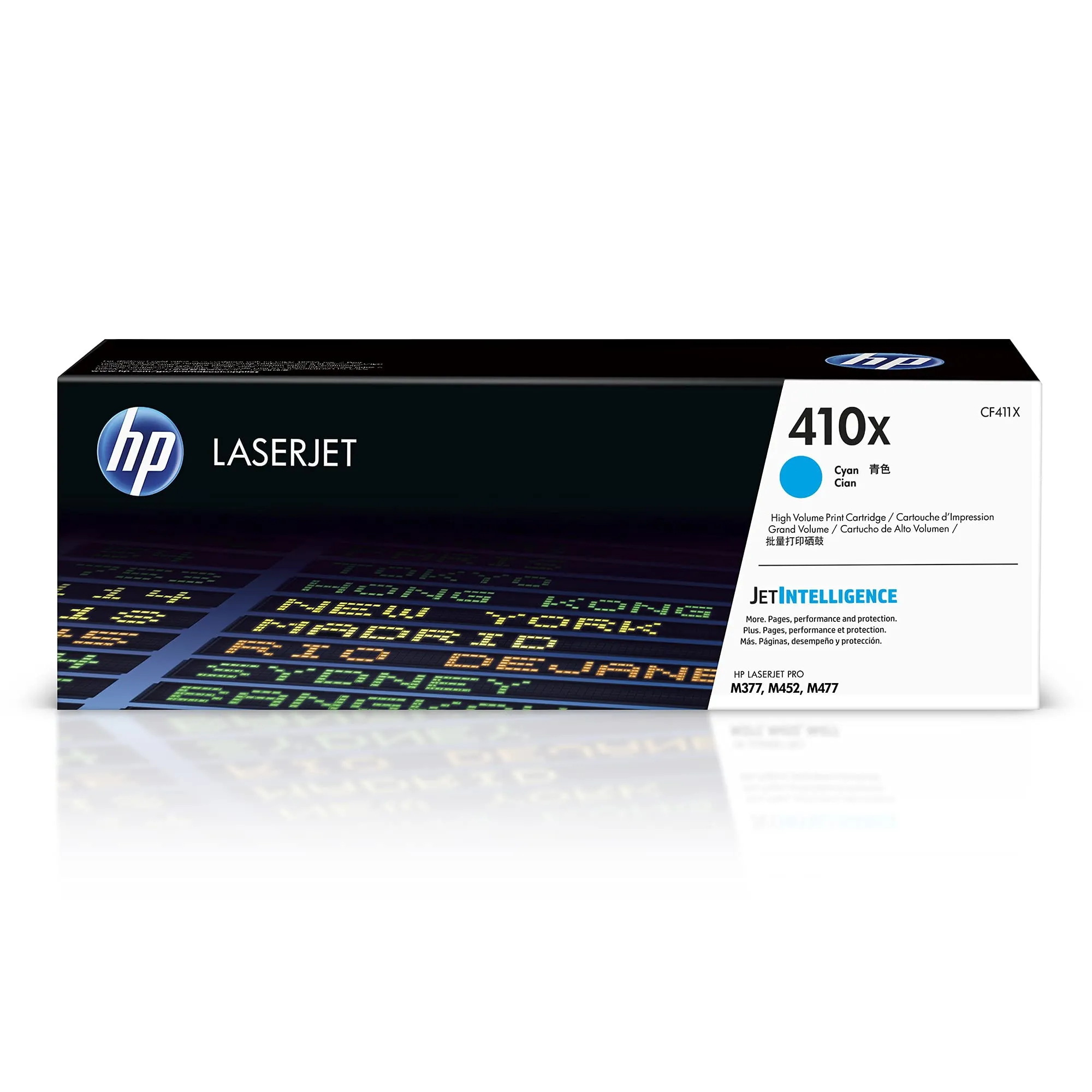 HP CF411X — HP 410X (CF411X) High Yield Cyan Original LaserJet Toner Cartridge (5,000 Yield)