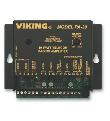 Viking Electronics PA-30 — Viking 30 Watt Telecom Paging Amp