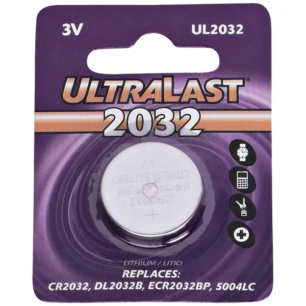 ULTRALAST UL2032 — REPLACEMENT KEYLESS ENTRY REMOTE BATTERY