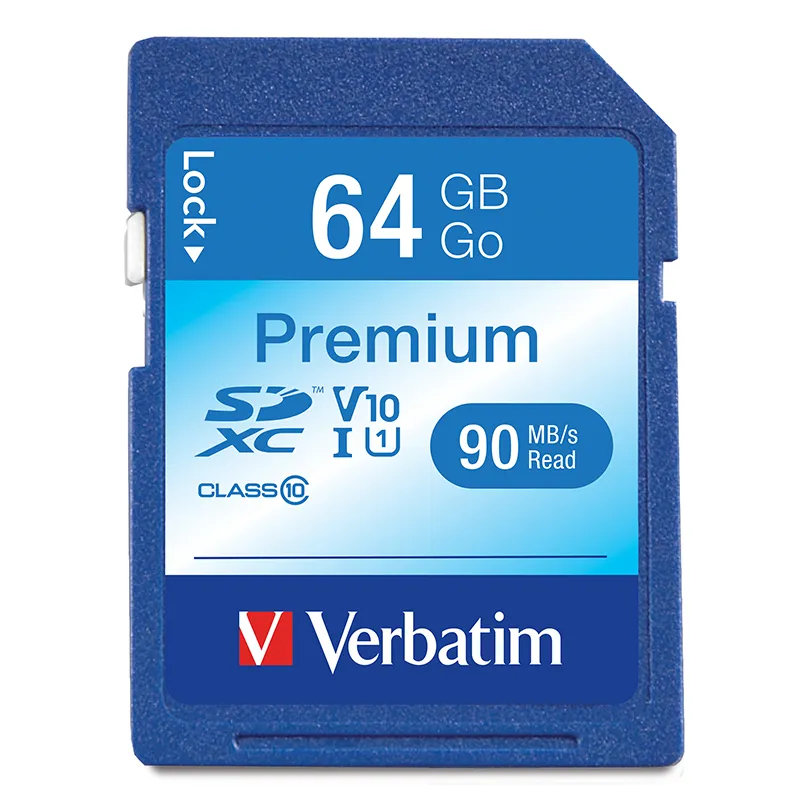 VERBATIM 44024 — Verbatim Premium SDXC Memory Card, 44024, 64GB, 300X, UHS-1, Class 10, TAA
