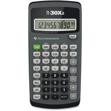 Texas Instruments TEX TI30XA — Texas Instruments TI-30XA Student Scientific Calculator - 10 Digits - Battery Powered - 6" Height x 3.1" Width x 0.8" Depth - Black - 1 Each