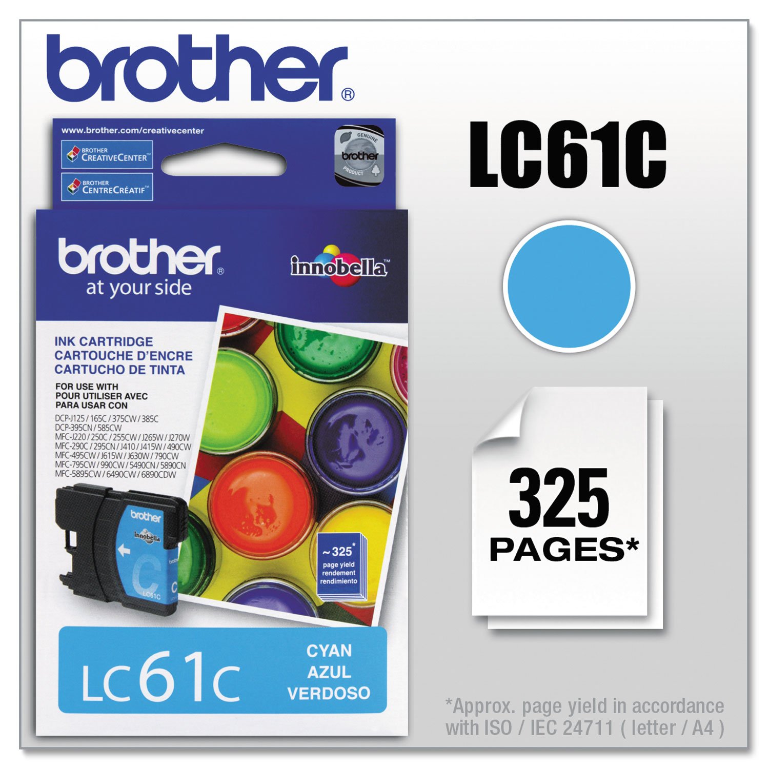 Brother BRT LC61C — Brother Innobella LC61C Inkjet Ink Cartridge - Cyan - 1 Each - 325 Pages