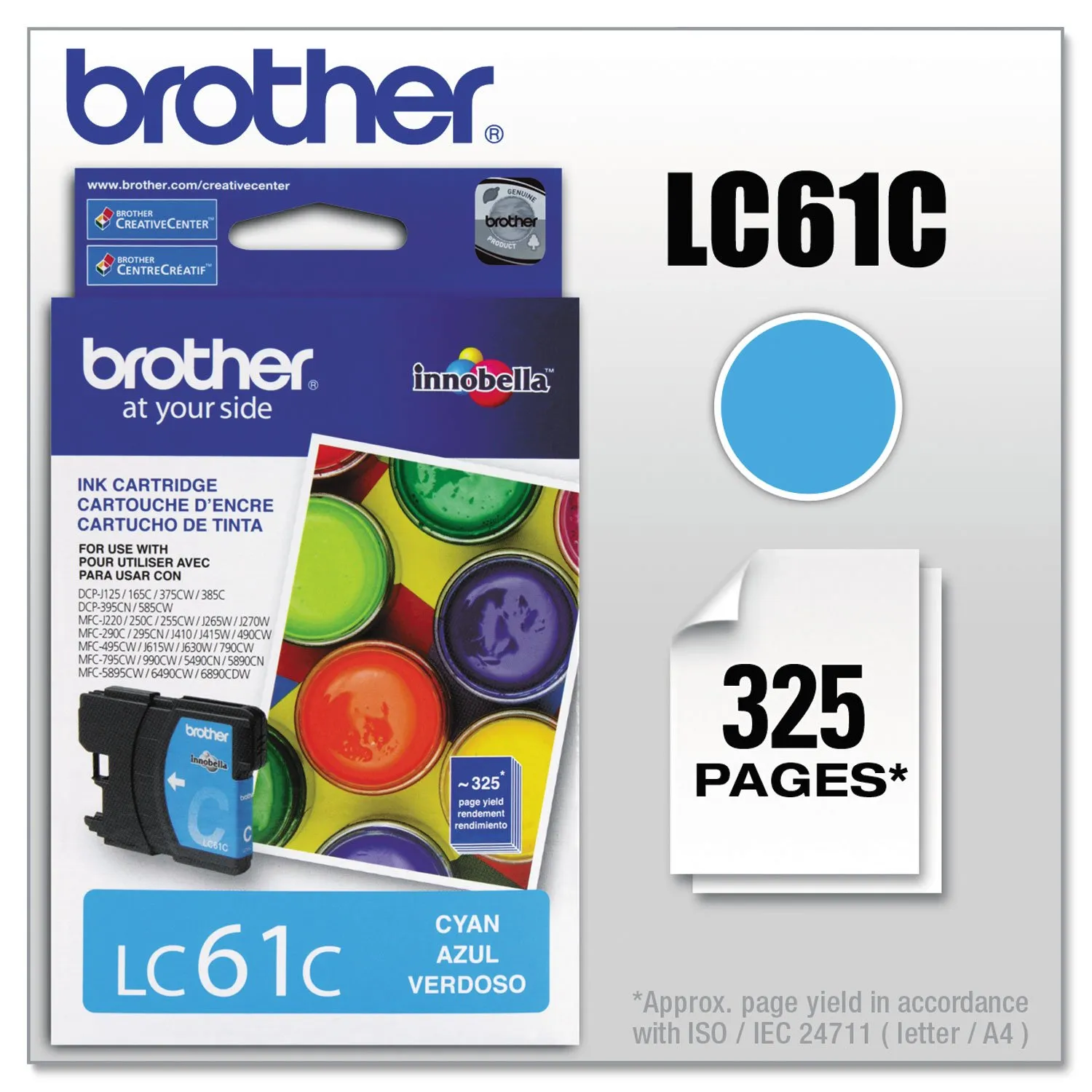 Brother BRT LC61C — Brother Innobella LC61C Inkjet Ink Cartridge - Cyan - 1 Each - 325 Pages