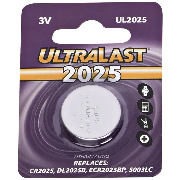 ULTRALAST UL2025 — 3V LITH COIN BATTERY