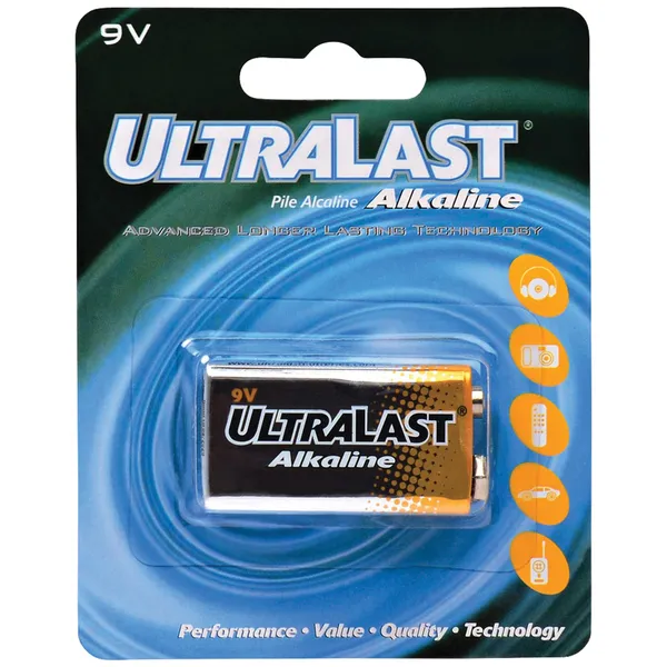 ULTRALAST ULA9V — 9V CARDED BATTERY