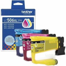 Brother LC506XL3PKS — Brother 3-Pack High Yield Cyan Magenta and Yellow Ink Cartridges (1500 Yield Each)