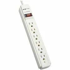Eaton Tripplite TLP606 — EATON, SURGE PROTECTOR/SUPPRESSOR 6 OUTLETS 6' CORD 750 JOULES, HOLDS 3 TRANSFORMERS