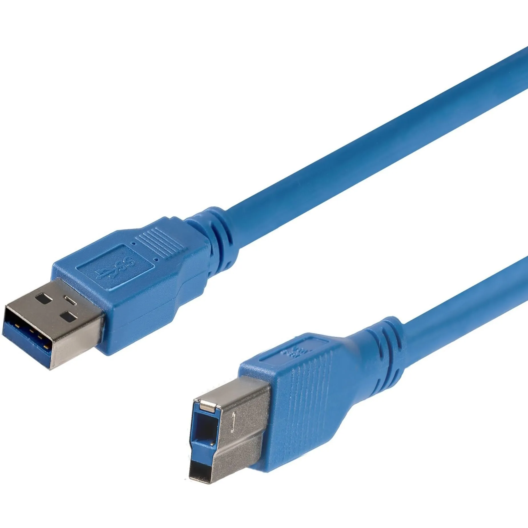 STARTECH STC USB3SAB1 — StarTech.com 1 ft SuperSpeed USB 3.0 Cable A to B - M/M - 1 ft USB/USB-B Data Transfer Cable for PC, Hub, Notebook, Storage Device, Server - First End: 1 x 9-pin USB 3.0 Type A - Male - Second End: 1 x 9-pin USB 3.0 Type B - Male - 5 Gbit/s - Shielding - Nickel Plated Connector - 28 AWG - Blue - 1 Each