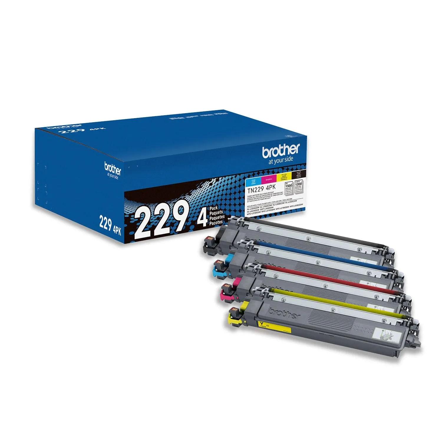 Brother BRT TN2294PK — Brother Standard Yield Laser Toner Cartridge - Multi-pack - Black, Cyan, Magenta, Yellow - 4 / Pack - 1500 Pages - Black, 1200 Pages Cyan, Magenta, Yellow