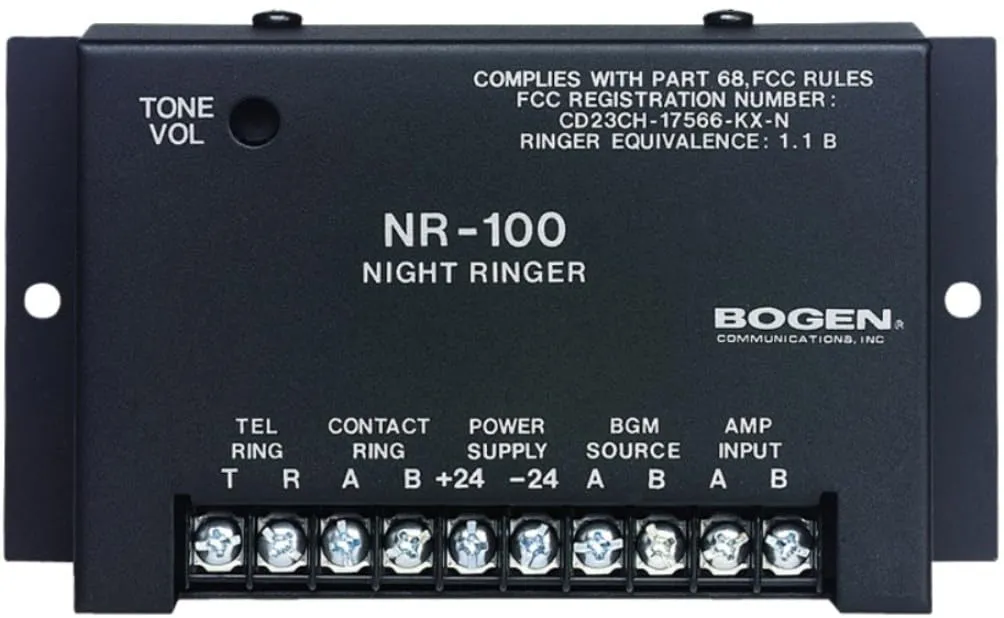 Bogen NR100 — Night Ringer Power Supply Required