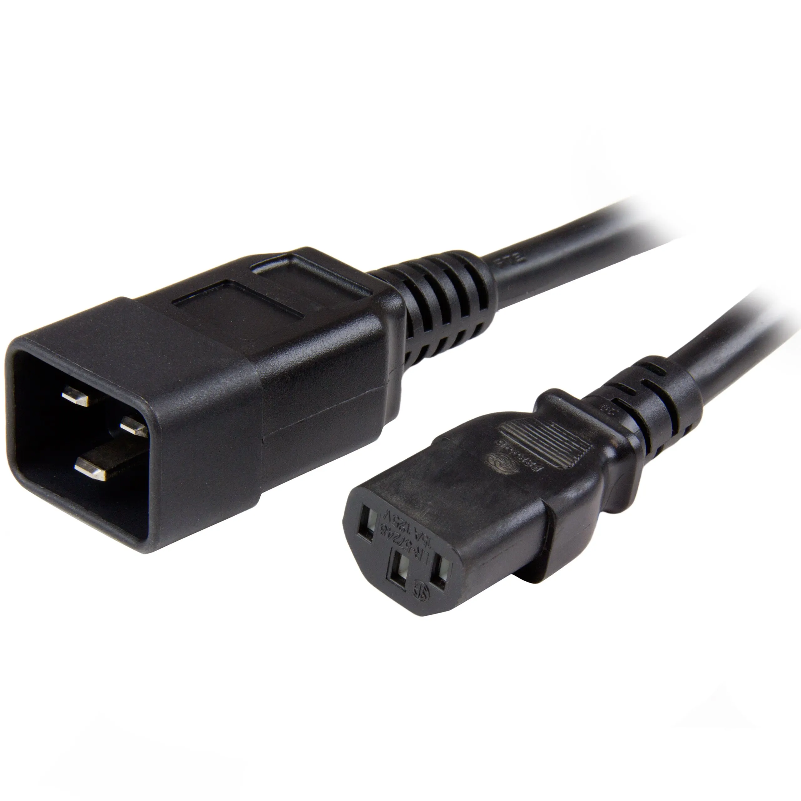STARTECH STC PXTC13C20143 — StarTech.com 3 ft Heavy Duty 14 AWG Computer Power Cord - C13 to C20 - For Desktop Computer, Server, PDU, Monitor, Printer - 125 V AC / 15 A - Black - 3 ft Cord Length - IEC 60320 C13 / IEC 60320 C20 - 1 Each