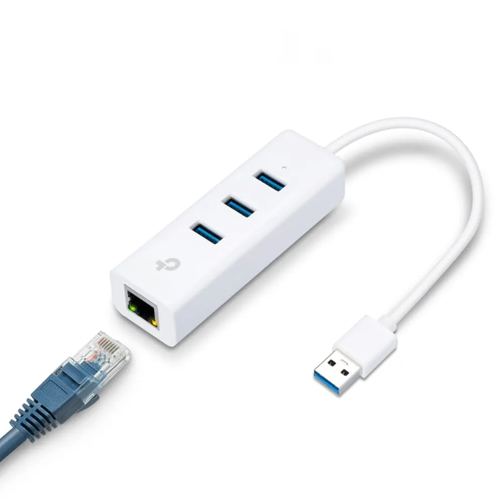 OMADA NETWORKS BY TP LINK UE330 — USB 3.0 TYPE-A TO GIGABIT ETHERNET NETWORK ADAPTER WITH 3-PORT USB 3.0 TYPE-A HU