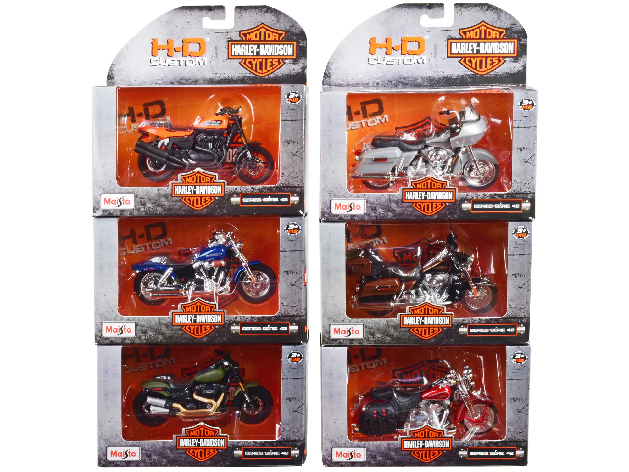 Maisto 31360-42 — Harley-Davidson Motorcycles 6 piece Set Series 42 1/18 Diecast Motorcycle Models by Maisto