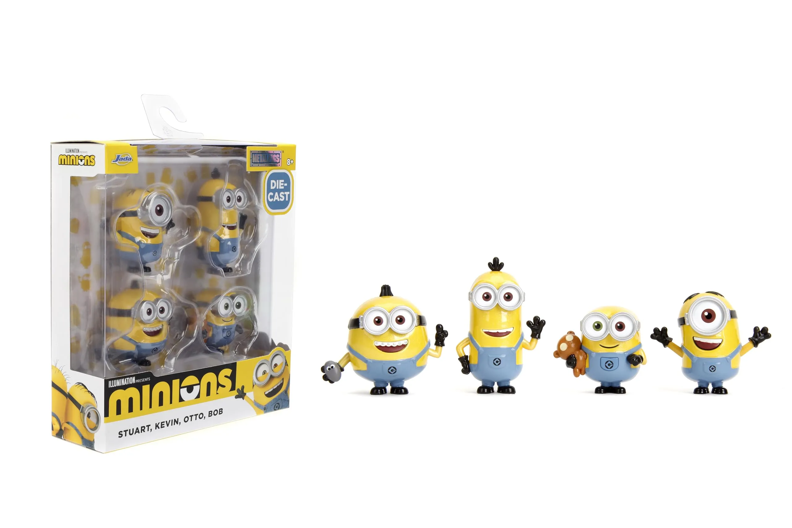 Jada Toys 35714 — Set of 4 Diecast Figures "Minions" (2015) Movie "Metalfigs" Series Diecast Models by Jada