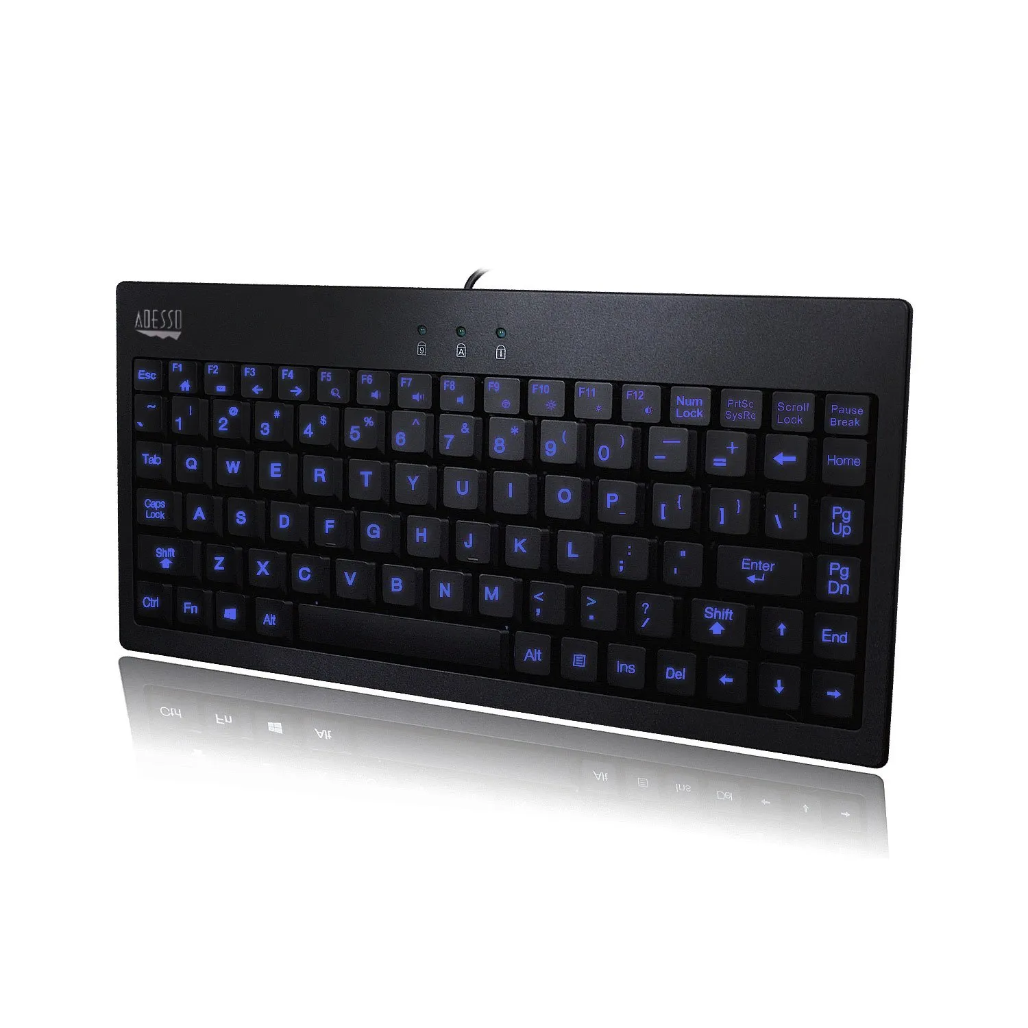 Adesso AKB-110EB — ADESSO SLIMTOUCH 110 - 3-COLOR ILLUMINATED MINI KEYBOARD
