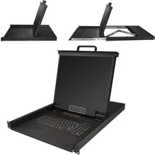 STARTECH STC RKCONS1916K — StarTech.com 16 Port KVM Console for Server Rack - Rackmount LCD - 19in - 1U - 16 Computer(s) - 19" LCD - SXGA - 1280 x 1024 - 2 x PS/2 Port - 2 x USB - 1 x VGA - 17 - Daisy Chain - Keyboard - TouchPad - 1U High - PC