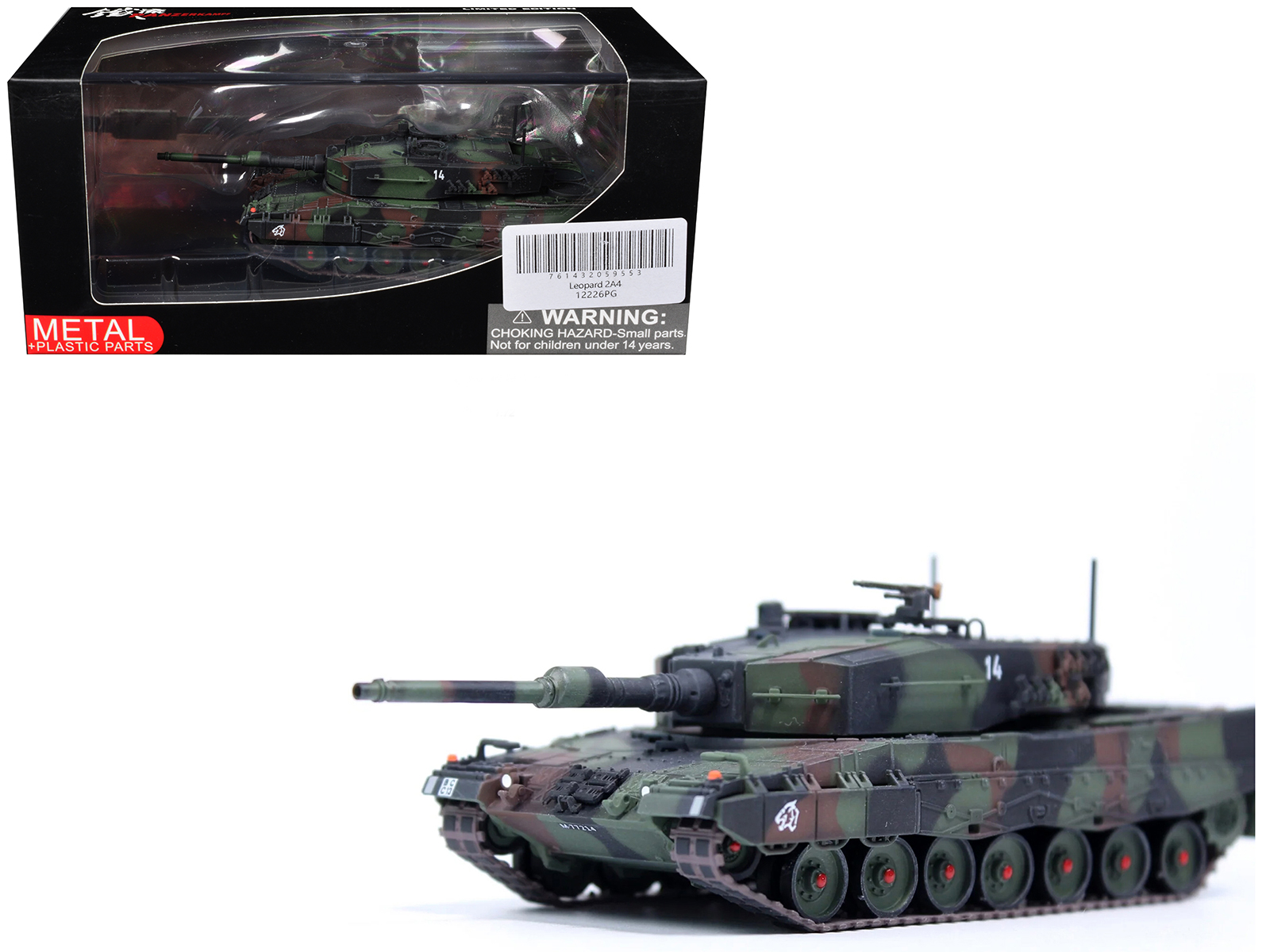 Panzerkampf 12226PG — Leopard 2A4 Main Battle Tank "Pz.87 13th Pz Btn Steel Army Parade Thun Switzerland" (2006) Swiss Army "Armor Premium" Series 1/72 Diecast Model by Panzerkampf