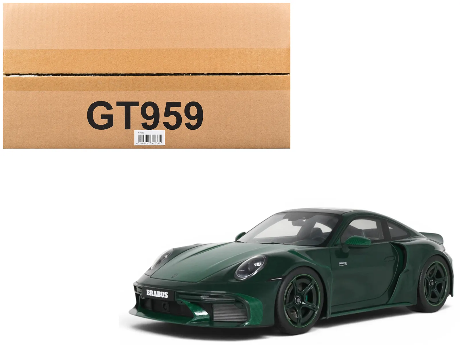 Gt Spirit GT959 — 2024 Brabus 900 Rocket-R Green Metallic with Green Carbon Hood 1/18 Model Car by GT Spirit