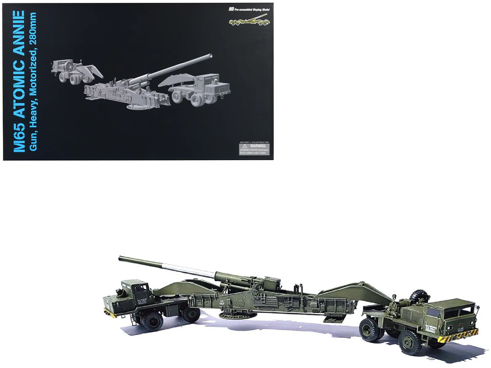 Dragon Models 63159 — United States M65 Atomic Cannon "Atomic Annie" Artillery Olive Drab "Traveling Mode" US Army "NEO Dragon Armor" Series 1/72 Plastic Model by Dragon Models