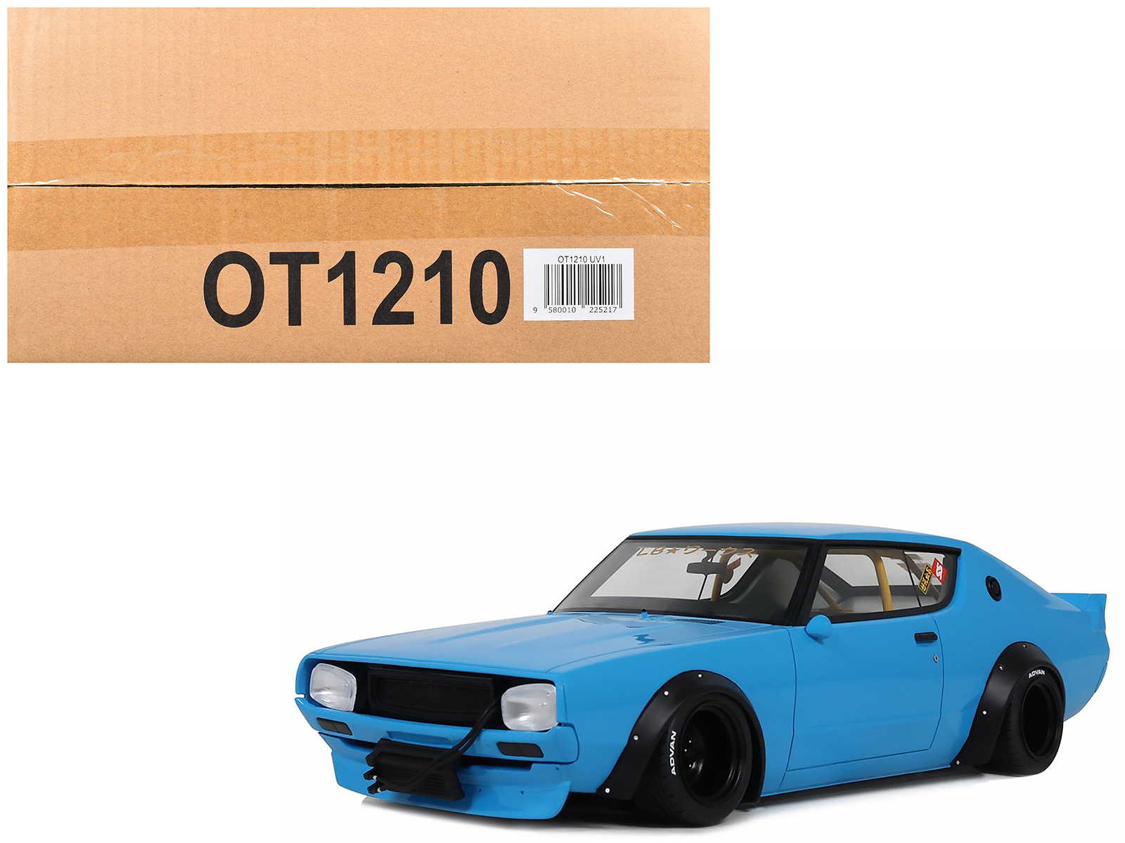 Otto Mobile OT1210 — 2024 Nissan Skyline 2000 GT-R (KPGC110) "LB-Works" RHD (Right Hand Drive) Blue Limited Edition to 999 pieces Worldwide 1/18 Model Car by Otto Mobile