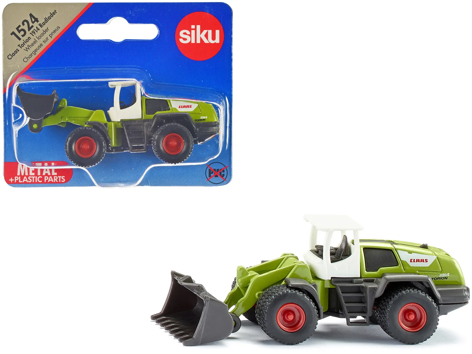 SIKU 1524 — Claas Torion 1914 Wheel Loader Green with White Top Diecast Model by Siku