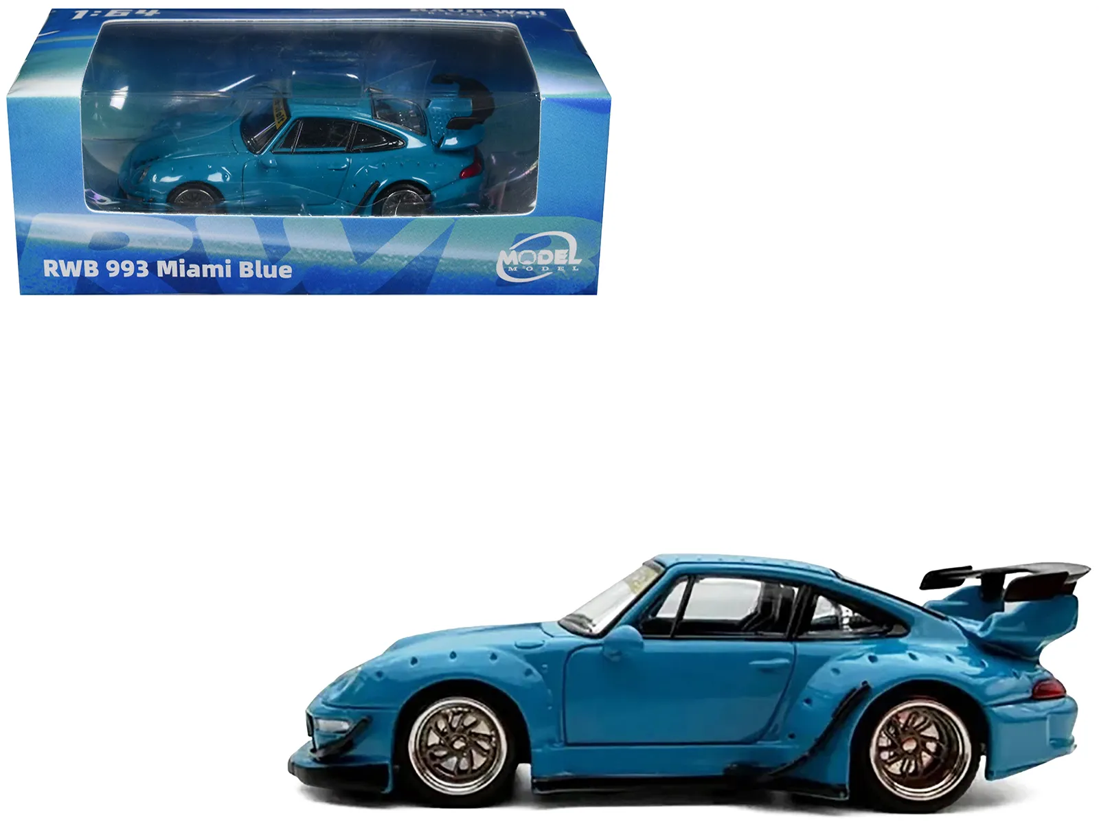 Model Model MM64-RWB993-005 — RWB 993 Miami Blue 1/64 Diecast Model Car by Model Model