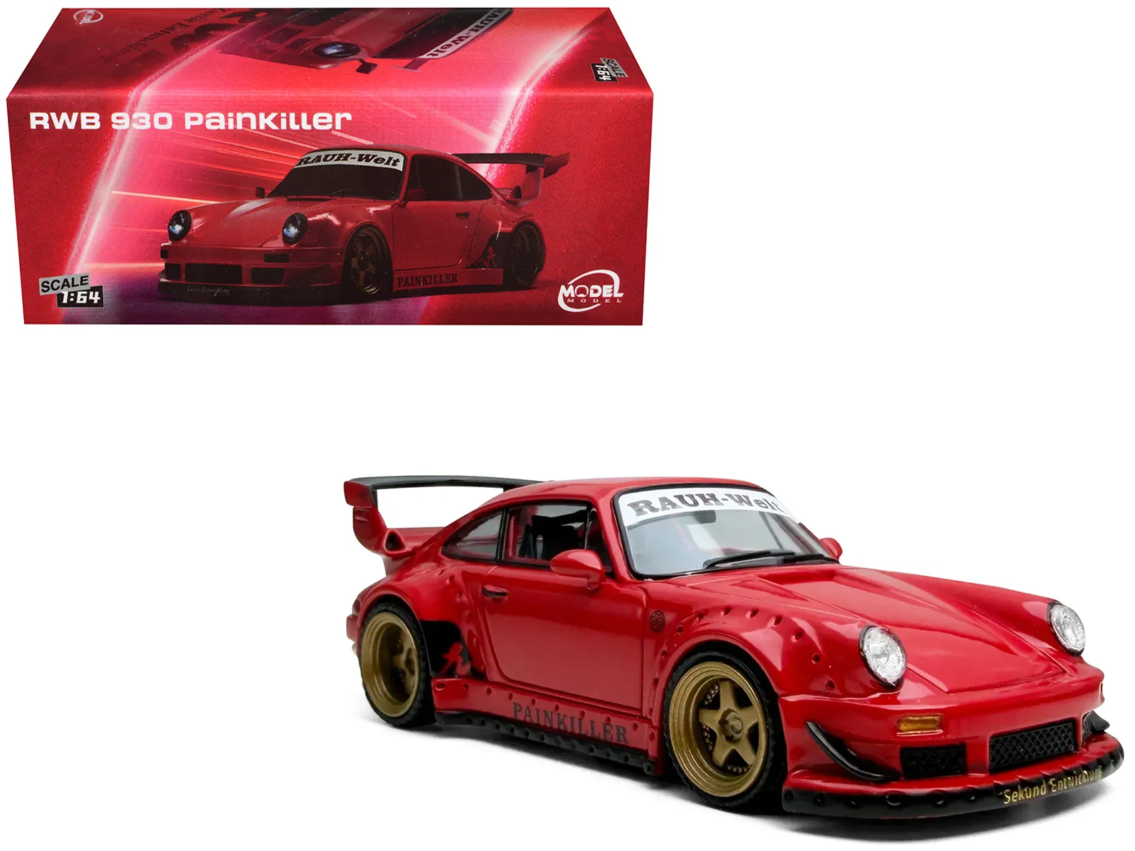 Model Model MM64-RWB930-007 — RWB 930 "Painkiller" Red 1/64 Diecast Model Car by Model Model
